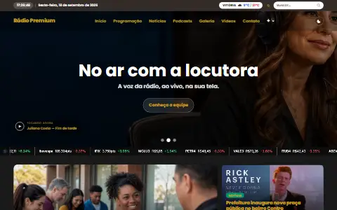 Prévia do tema Rádio Premium